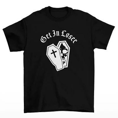 Black Get Loser Tshirt White Lettering
