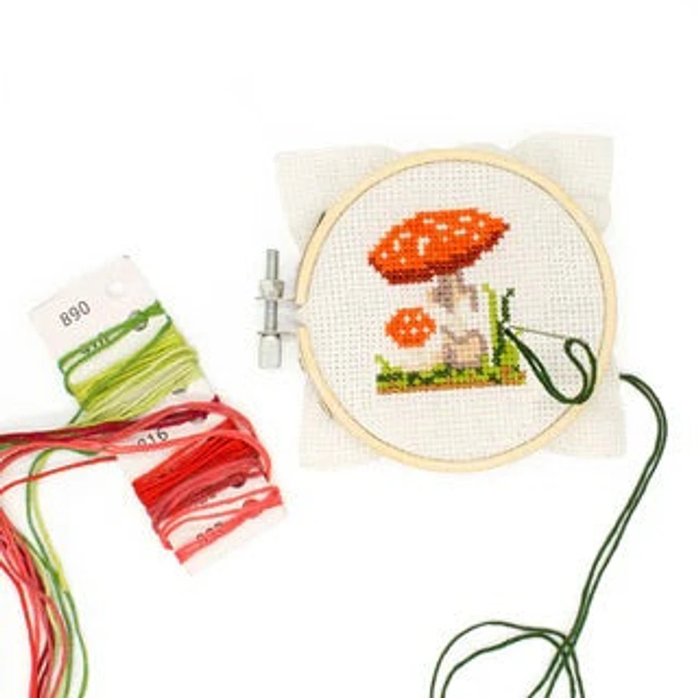 Mushrrom Mini Cross Stitch Embroidery Kit