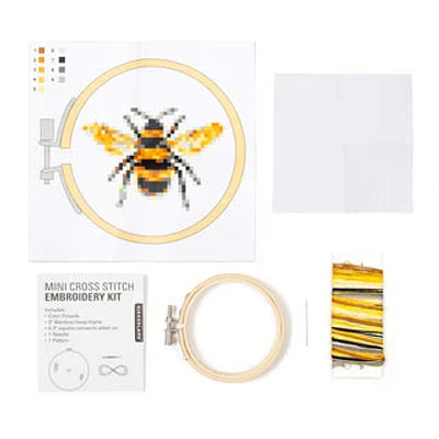 Bee Mini Cross Stitch Embroidery Kit