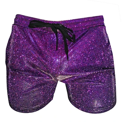 Glitter Elastic Shorts With Pocket.