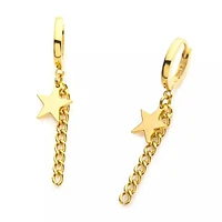 Star Chain Gold Dangle Huggies