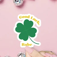 Good Luck Babe Clover Sticker