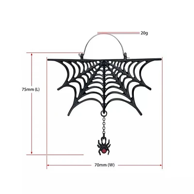 Black Plated Spiderweb with Dangle Spider Plug Hangers