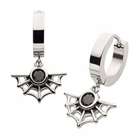 Half Spiderweb Bez Gem Dangle Huggies