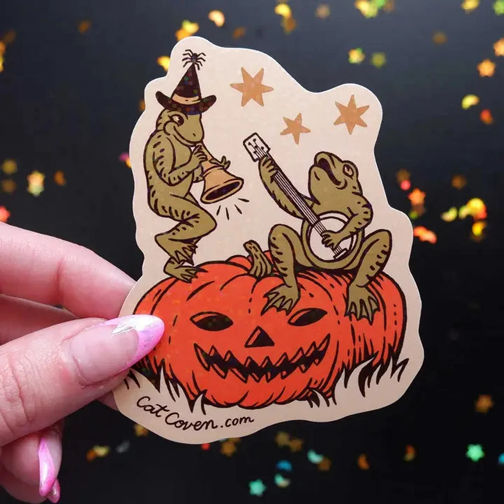 Halloween Frogs Glitter Sticker