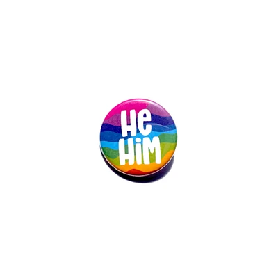 He/Him Bringht Swirl Pronoun Pin