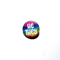 He/They Bright Swirl Pronoun Button