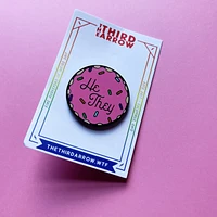 He/They Donut Pronoun Button