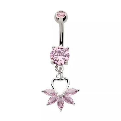 Heart With 5 Marquise Dangle Navel