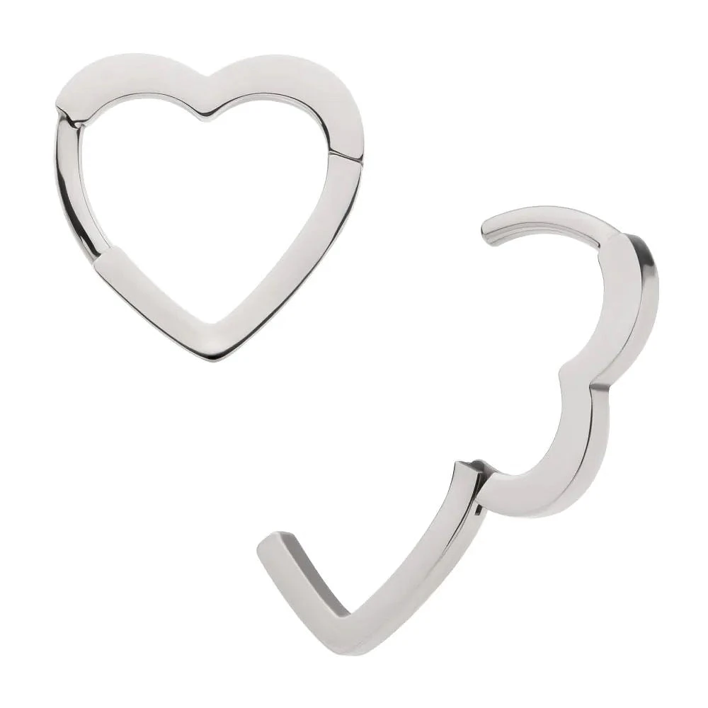 Heart Plain Hinged Hoop