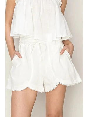 High Waist Eyelet Detailed Shorts