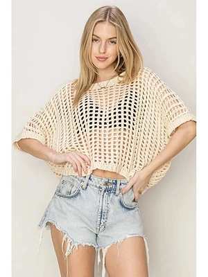 Open Stitch Oversized Sweater Top