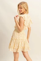Ditsy Floral Print Ruffle Mini Dress