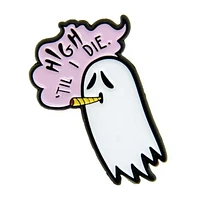 Haut jusqu'à ce que je meurs Ghost Smoking Pot Badge