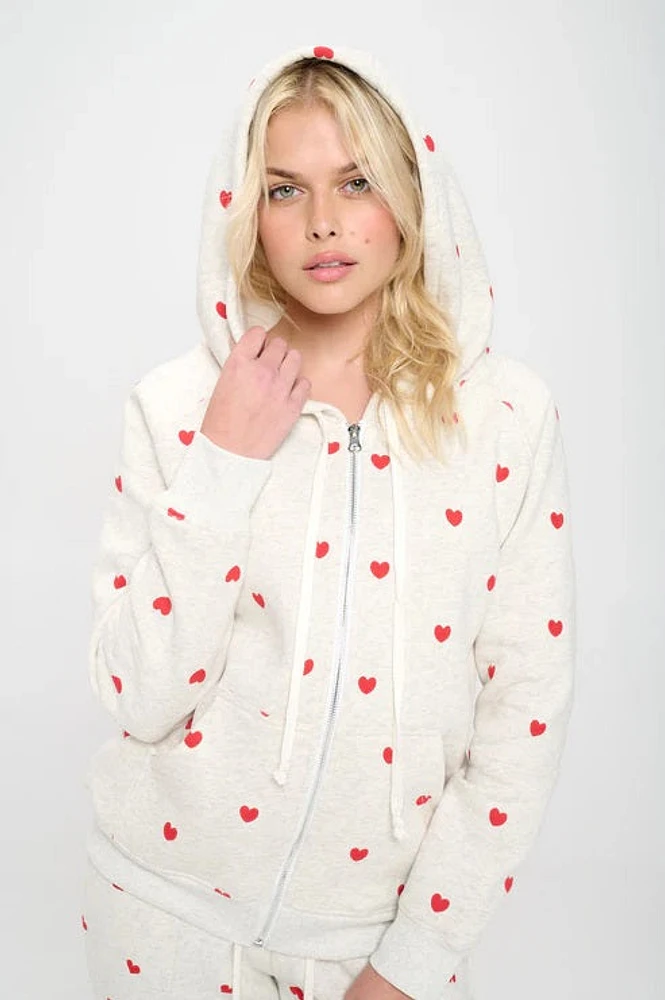 Heart Zip Up Hoodie