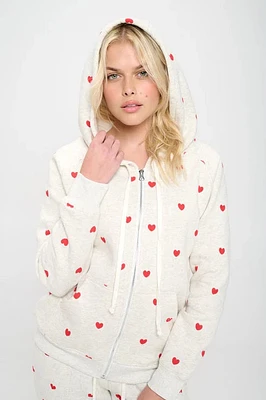 Heart Zip Up Hoodie