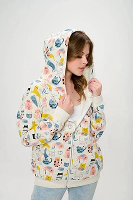 Cat Zip Up Hoodie