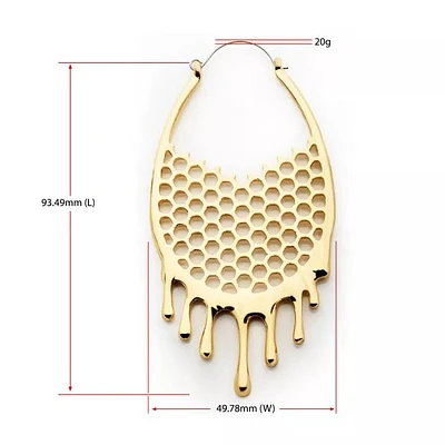 Gold Plated Cut Out Honeycomb with Dripping Effect Plug Hangers