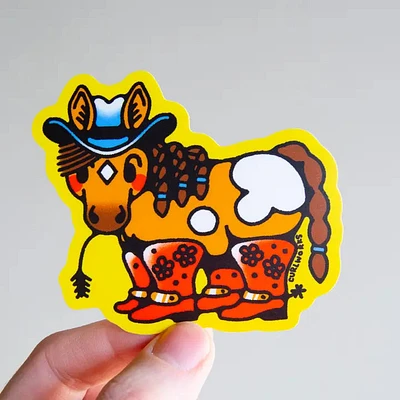 Horse In Boots Sticker