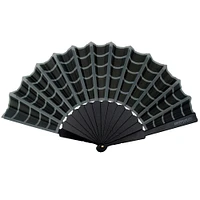 Spiderweb Scallop Hand Fan Black