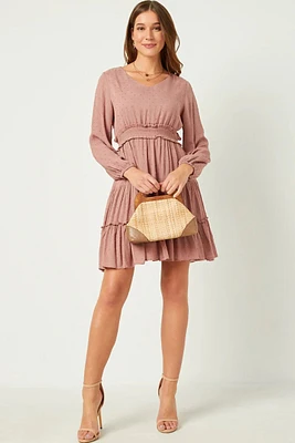 Tiered Long Sleeve Dress