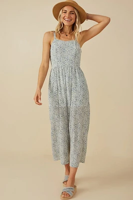 Ditsy Floral Wideleg Sleeveless Jumpsuit