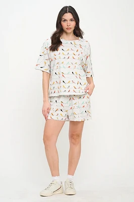 Colorful Chirpy Birds Relaxed Fit TShirt