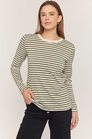 Stripe Long Sleeve Knit Top