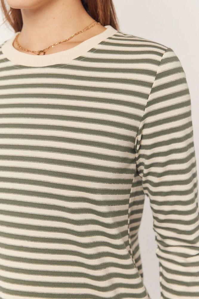 Stripe Long Sleeve Knit Top