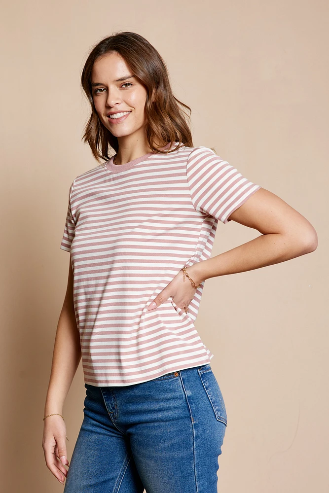 Contrast Stripe Knit Top