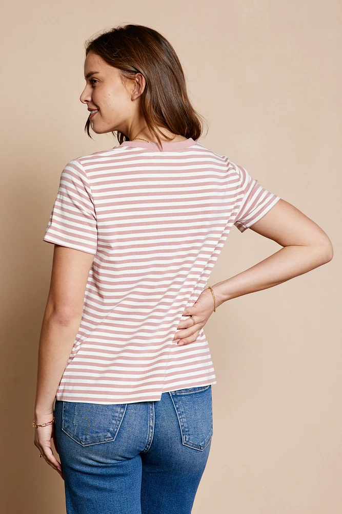 Contrast Stripe Knit Top