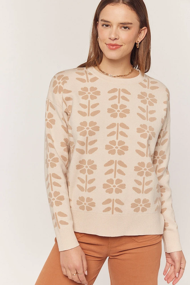 Floral Jaquard Sweater