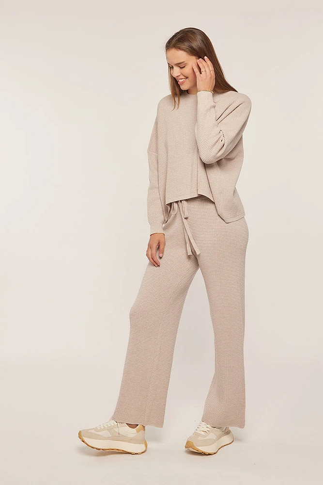 Waffle Textured Sweater Pants