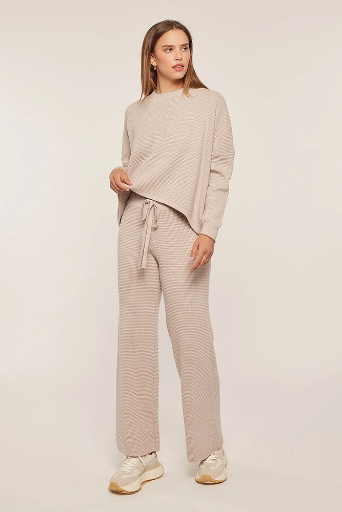 Waffle Textured Sweater Pants