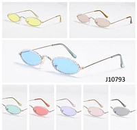 Narrow Oval Metal Frames With Stones