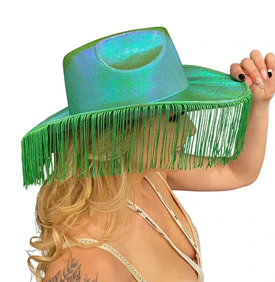 Metallic Hat With Fringes