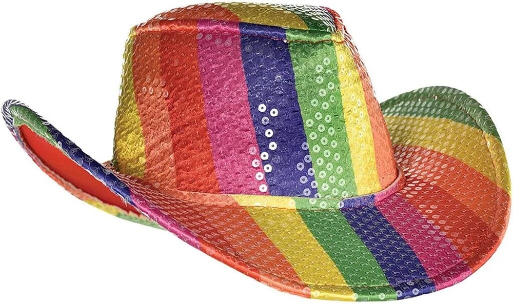 Sombrero de lentejuelas arcoíris