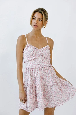 Flower Mni Dress Spaghetti Straps