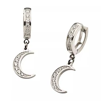 Crescent Moon Jewelled Huggies