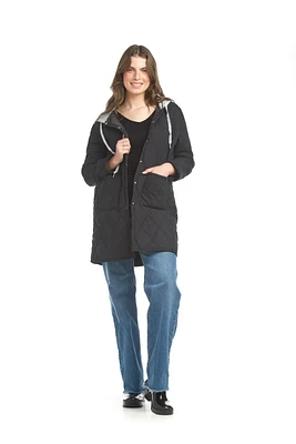 Quilted Jacket With Contrast Hood