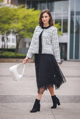 Beaded Layered Tulle Skirt