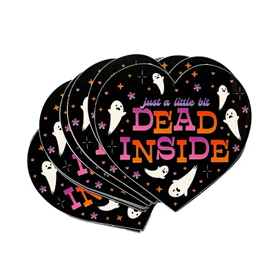 Just A Little Bit Dead Inside Ghosts Heart Shaped Sticker
