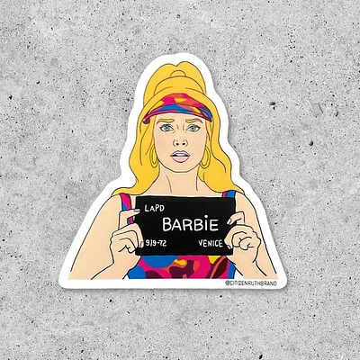 Barbie Mug Shot Sticker