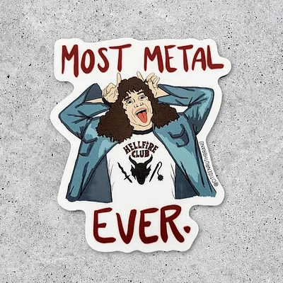 Eddie "Most Metal Ever" Sticker (Stranger Things)