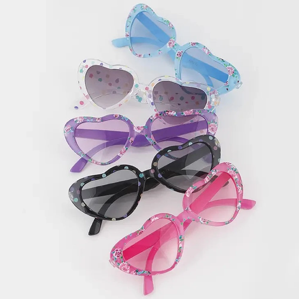 Lunettes de soleil cœur Bling pour enfants