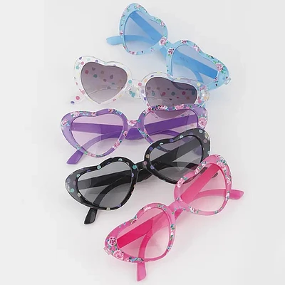 Lunettes de soleil cœur Bling pour enfants