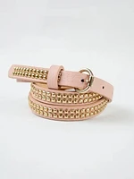 Double Row Stud Skinny Belt