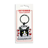 Cats Because People Suck Keychain