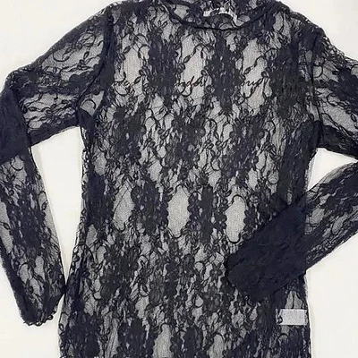 Floral Print Lace Long Sleeves Top