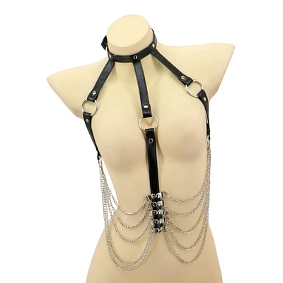 Leatherette Top With Chains